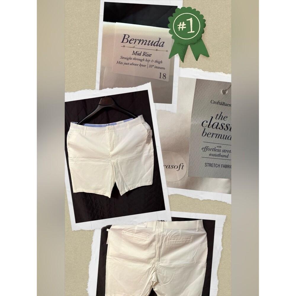 croft & barrow White Flat Front Shorts #2018